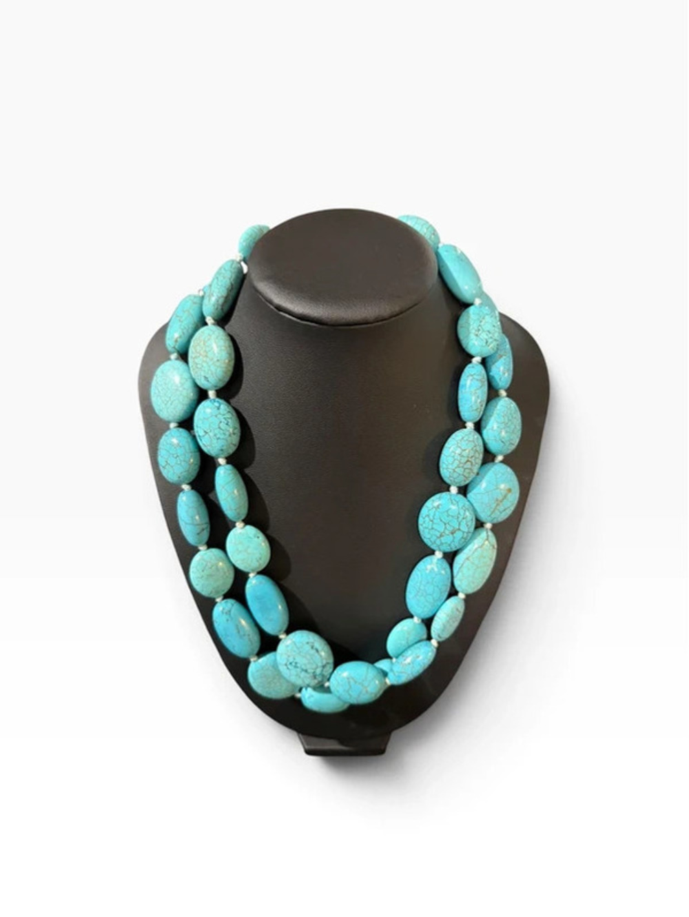 Lauren Ralph Lauren Turquoise Beaded Double Strand Necklace 17”